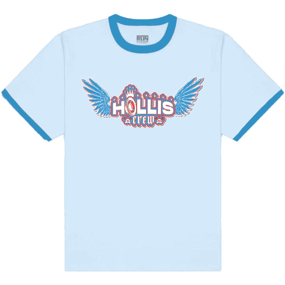 Run DMC - Hollis Crew Heren Tshirt - Blauw